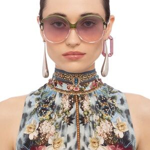 CAMILLA “Afternoons in Amalfi” fern/rose oversized oval hippie boho sunglasses